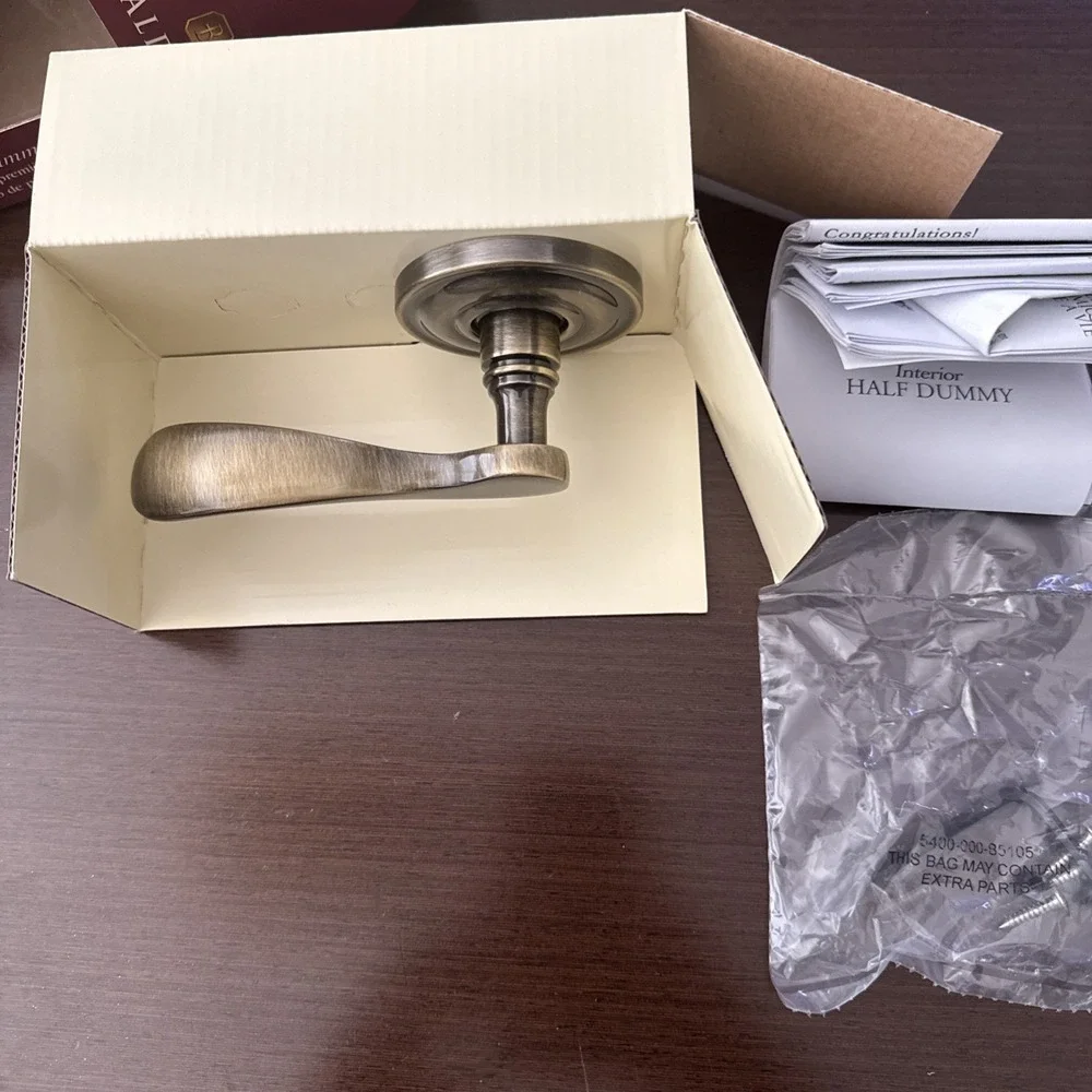 Baldwin Premium Dummy Trim Wave Lever Satin Brass&Black Left Hand 95455.050.LDM